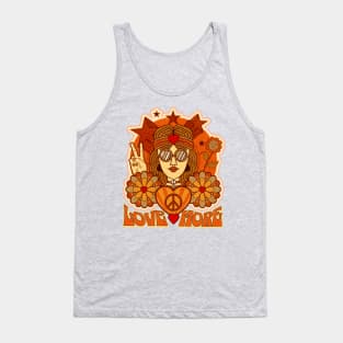 Love More Hippie Retro Peace Flower Child Tank Top